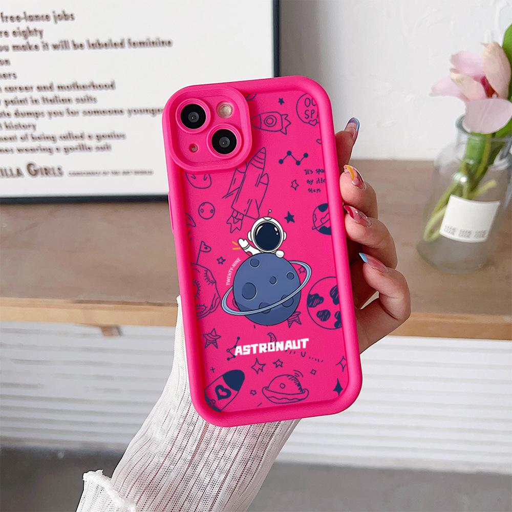 ins Internet celebrity same astronaut mobile phone case Apple 15Pro couple 14 silicone soft case iPhone17 anti-drop