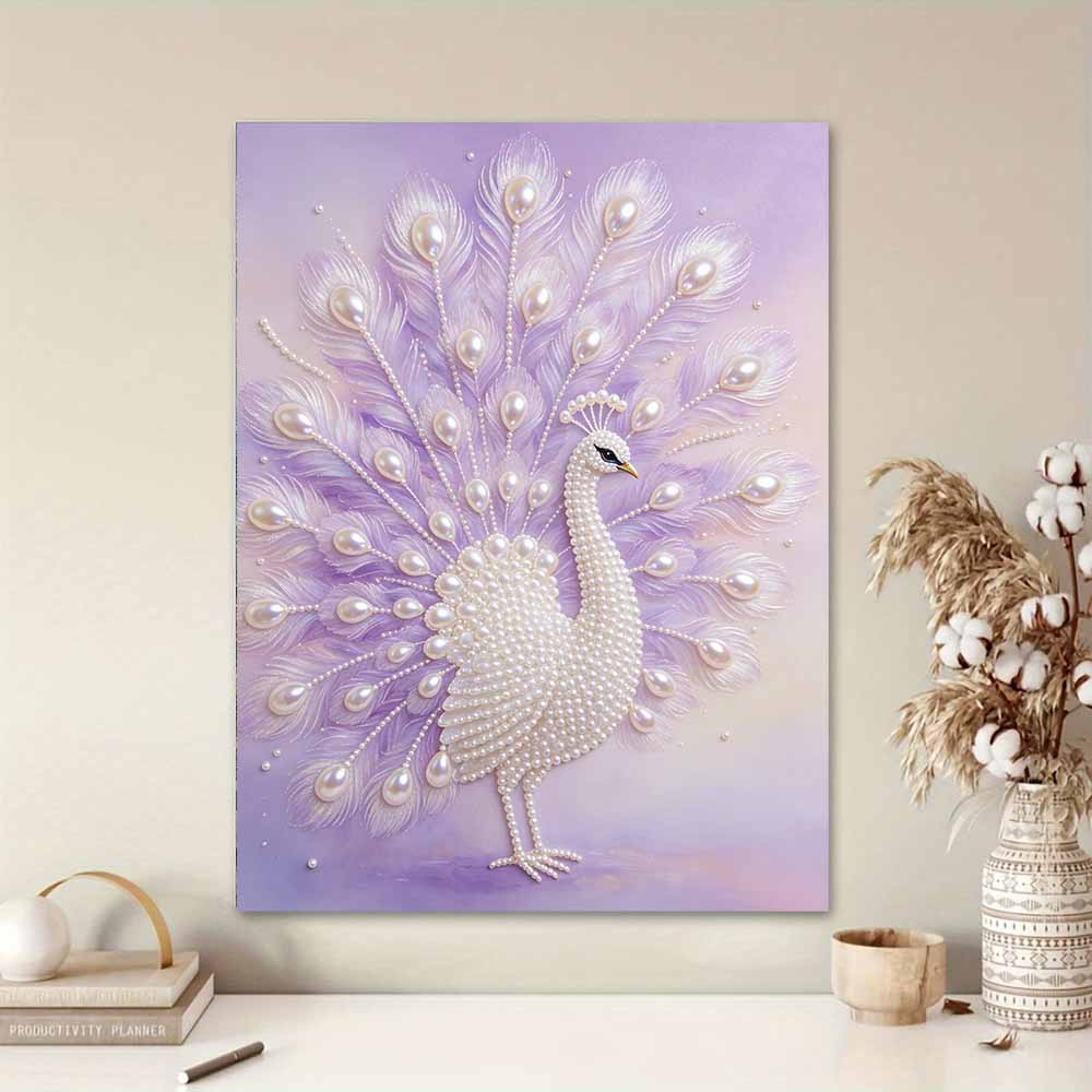 Pearl Art Painting Kit for Adults and Beginners Elegant Peacock Sparkling Painting Craft Home Wall Decor Handmade Gift