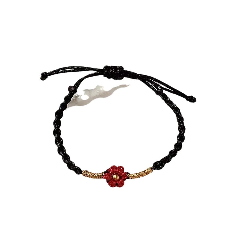 I Will Send You A Small Red Flower Jackson Yee Handwoven Hand Rope Women'S Niche Versatile Ethnic Style Jewelry.