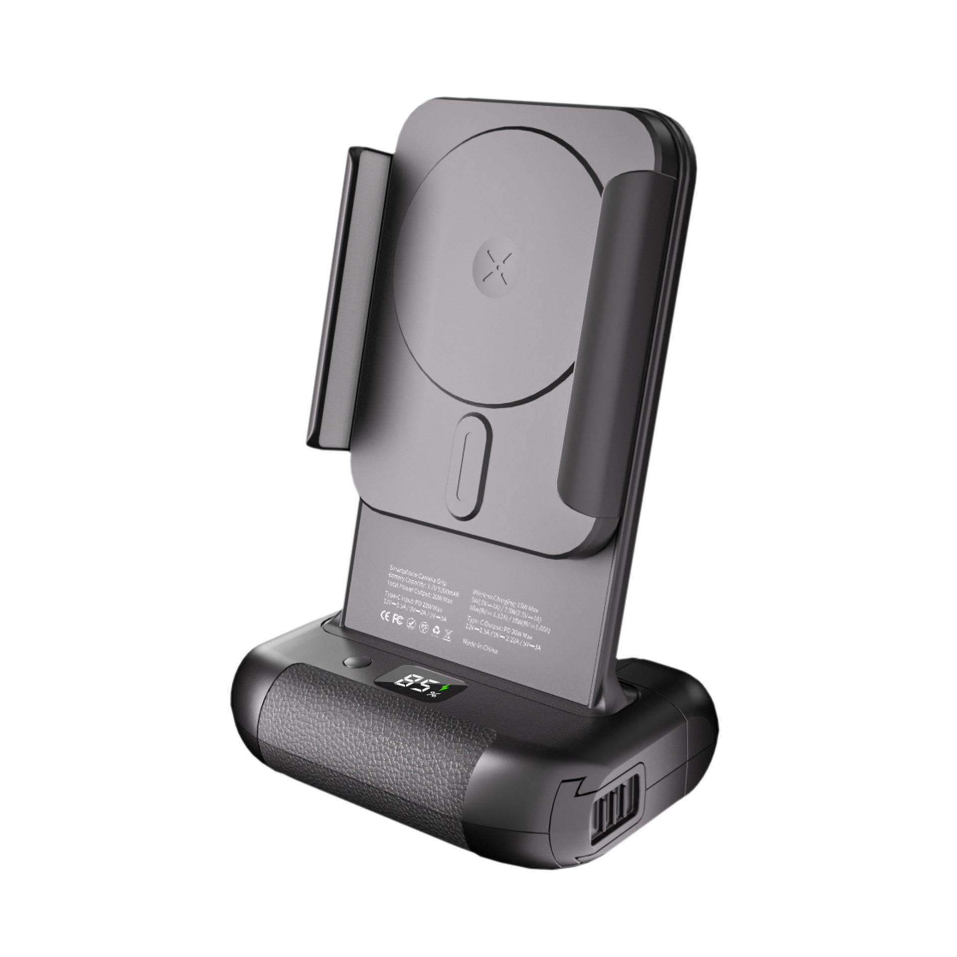 

Магнитная беспроводная подставка 3 в 1 Держатель-рукоятка для камеры Зарядка Многофункциональный магнитный кронштейн для селфи-фото для Android/iOS