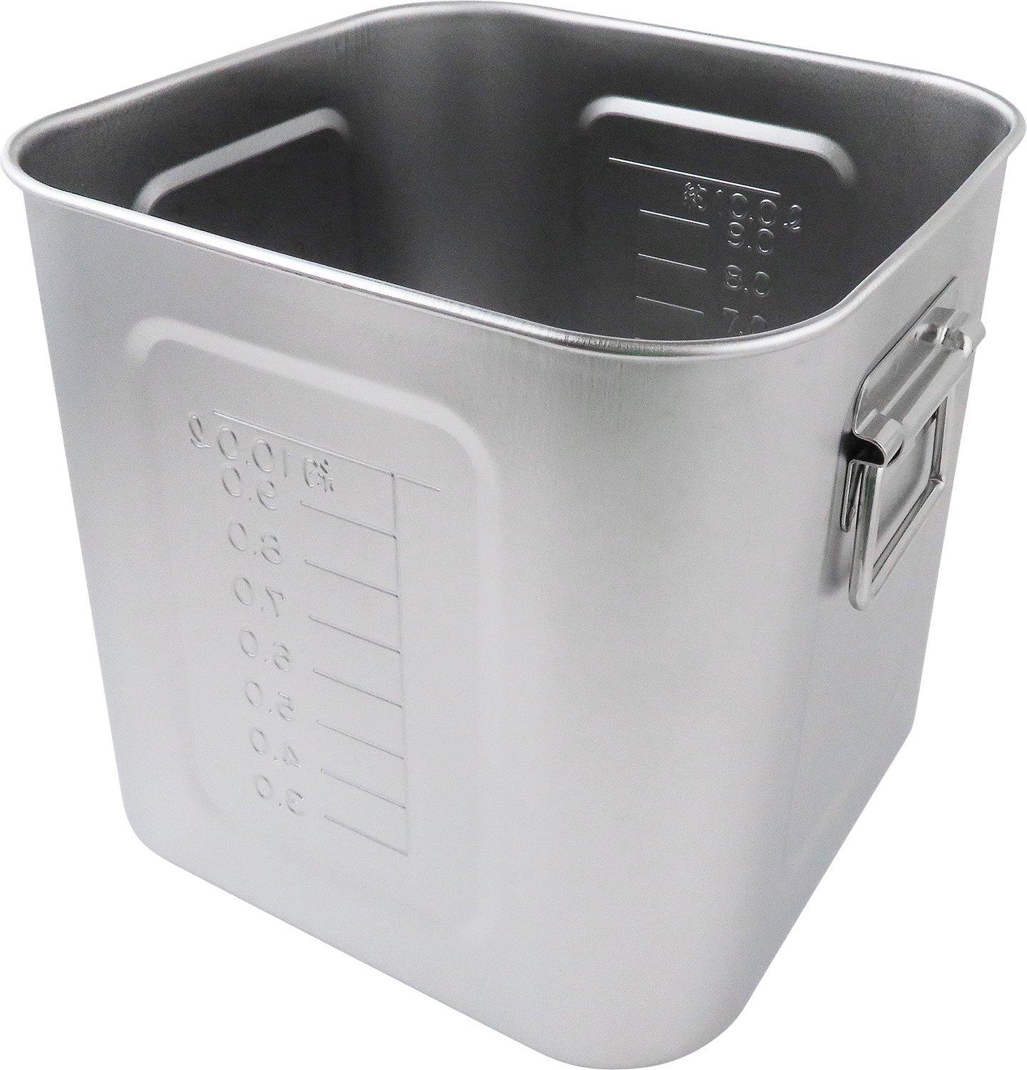 

AG Square kitchen pot with scale 24cm 21-0 (hand included) срібний