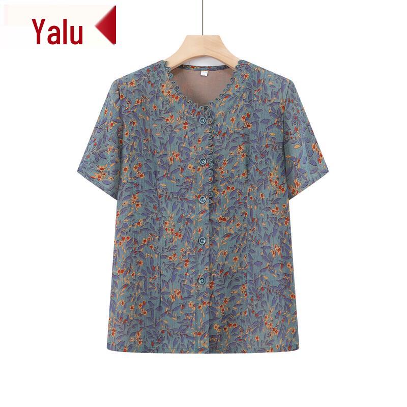 

Yalu Women s Short-Sleeved Summer Shirt for Elderly XL