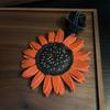 Sonnenblume 3D Echtes Leder Handgefertigt Schlüsselanhänger Taschenanhänger Personalisiert und Minimalistische Dekoration