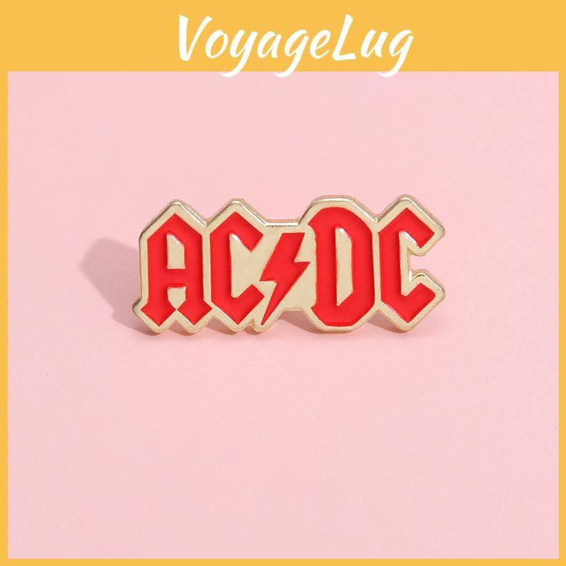 Fashionable Rock Acdc Band Pin Chic Geometric Letter Design Ideal Gift All For