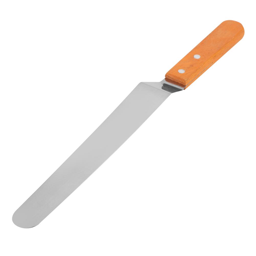 Szpatułka ze stali nierdzewnej z drewnianą rączką do ciasta, chleba, kremu, wygładzacz, narzędzie do pieczenia(3 #)