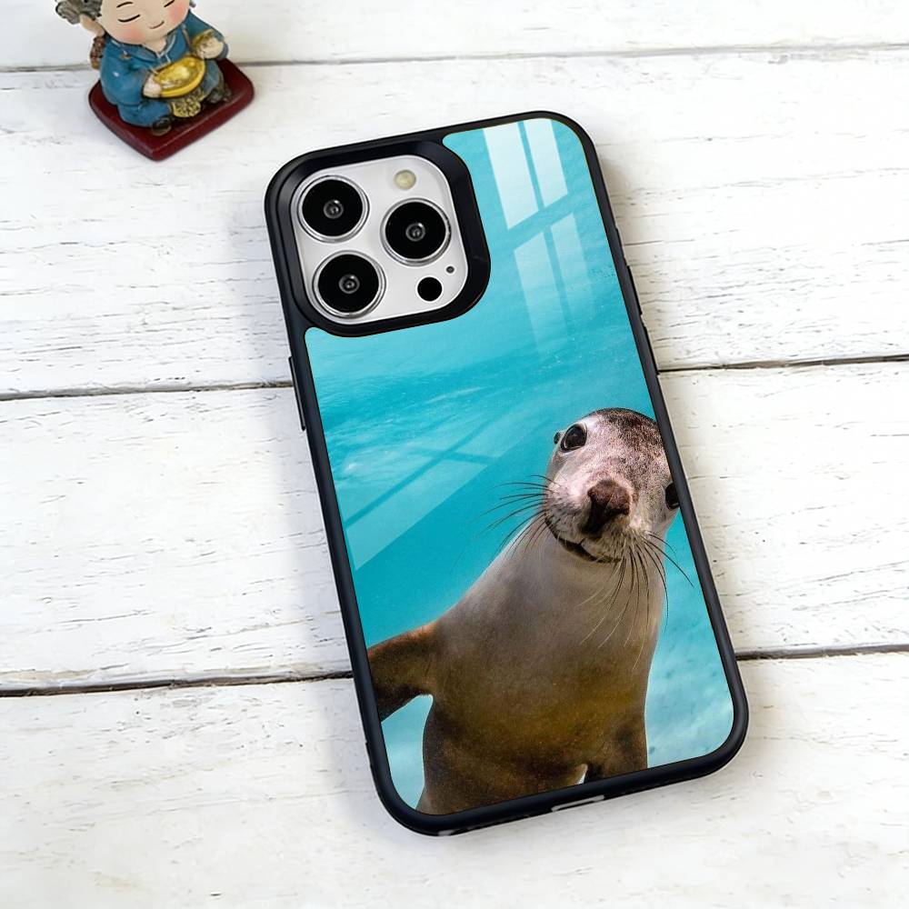 Sleepy Sea Lion Phone Case For iPhone17,16,15,14,13,12,11 Plus,Pro Magnetic with Magsafe Wireless Charging