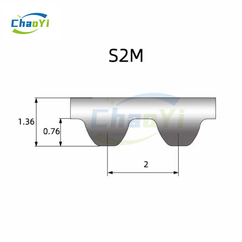 S2M Rubber Timing Belt Length 124 126 128 130 132 134 136 138 140 142 144 146mm Width 4/6/9/10/15mm Synchronous Toothed Belt
