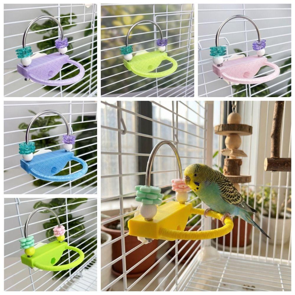 Bite Resistant Bird Perch Stand Wear-resistant Non-slip Paw Grinding Sticks Colorful Decorative Parrot Standing Pole Small Birds