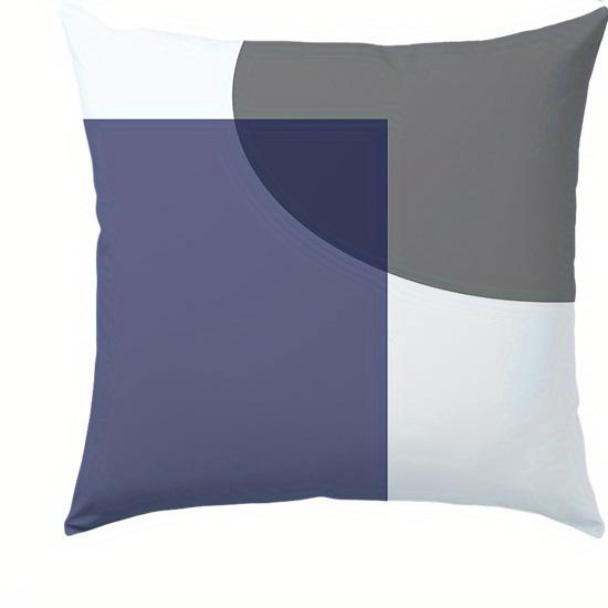 Blue Pillow Sofa Navy Blue Double-Sided Printed Pillow Cover Short Plush Suitable Living Rooms Bedrooms Sofa Throw Cushion Cover