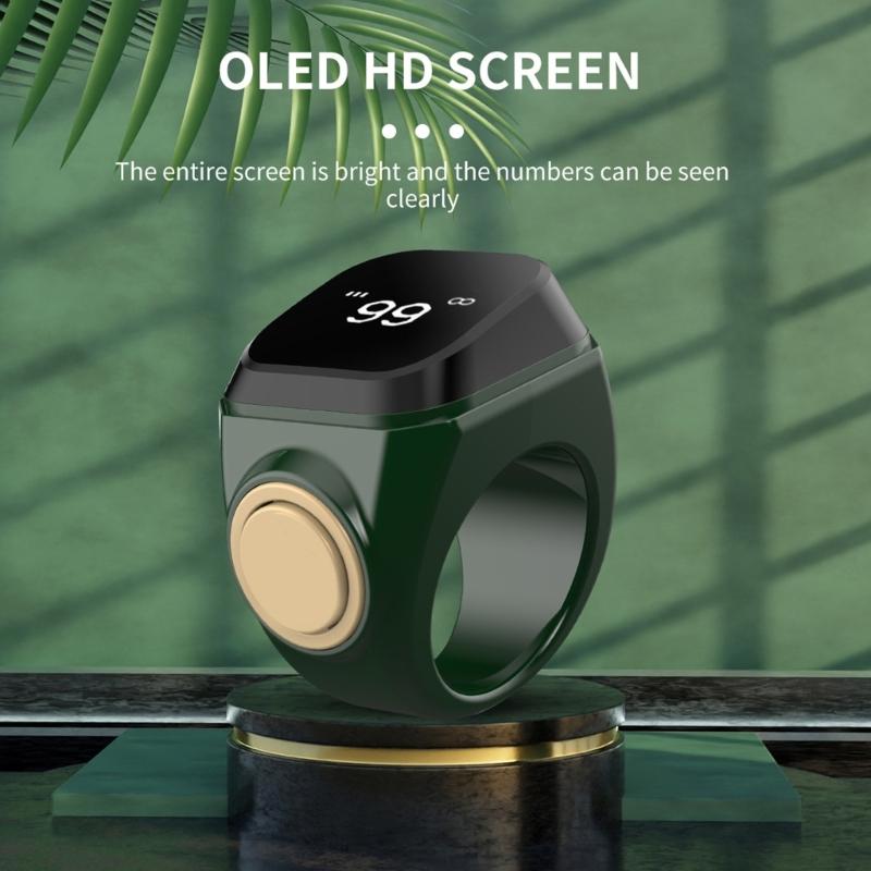 Electronic Intelligent Rings Counter With LCD Display Type C Charging Fit For Tasbih Prayer Counting Lightweight Design