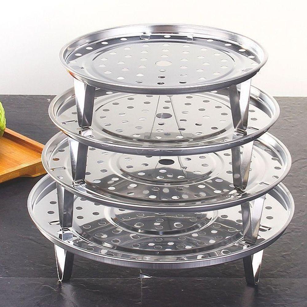 5Pcs Thickened Stainless Steel Steaming Rack Stackable Food Steaming Tray  Egg Steaming