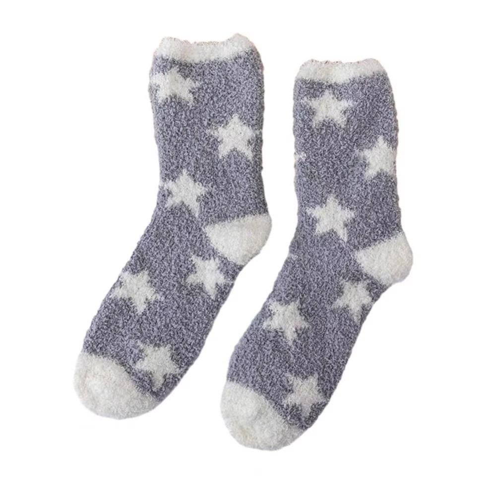 Breathable Coral Fleece Socks Thickened Middle Tube Socks New Floor Socks for Women