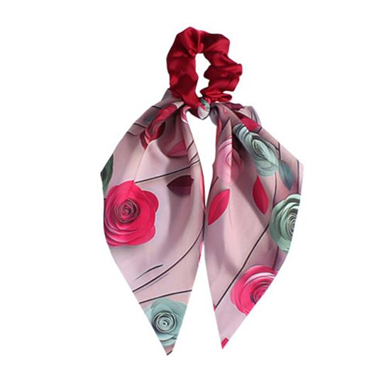 Hair Band Floral Print Bowknot Shape High Elasticity Hair Tie No Irritating Scalp Hair Rope Versatile Hair Accessory