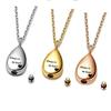 Elegant Teardrop Cremation Urn Necklace - Stainless Steel Memorial Pendant for Women