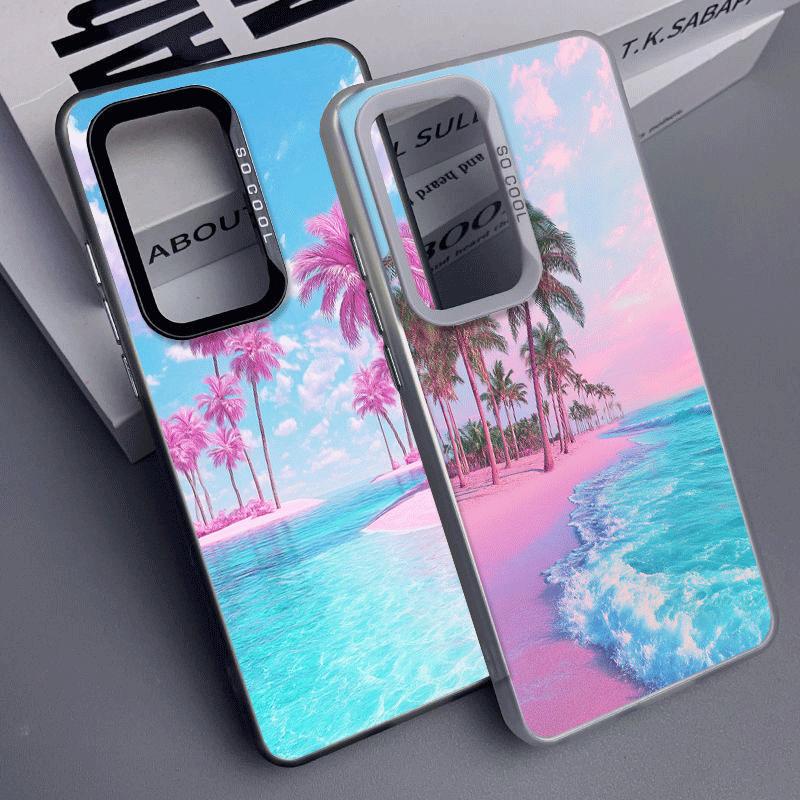 Pink Sunset Beach Dreamy Scenery Soft Phone Case for Samsung A17 A16 A15 A14 A13 A57 A56 A55 A54 A53 A37 A36 A35 A34 A33 A26 A25