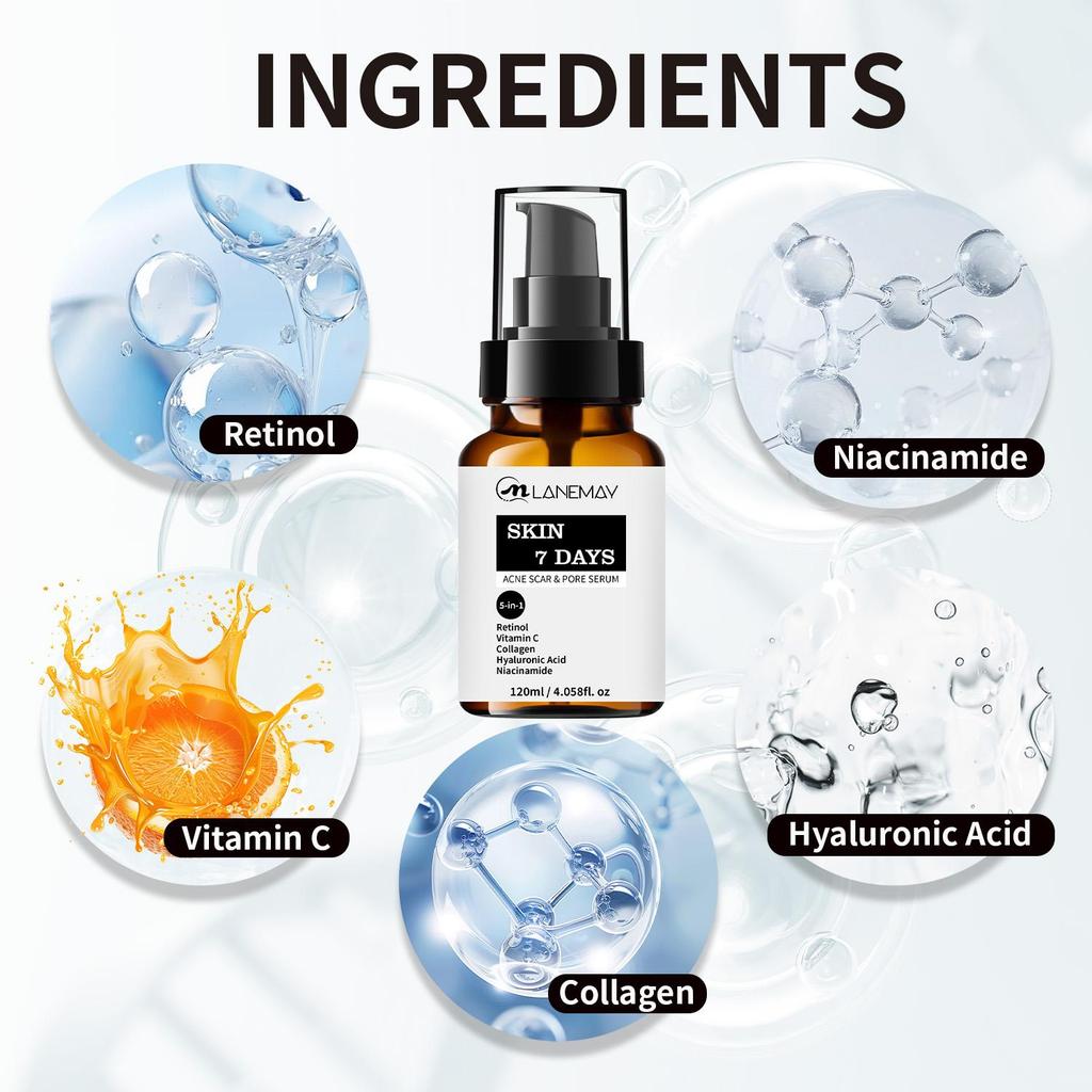 Acne Scar & Pore Serum- Reduce Acne Scars,Shrinks Pores, Balances Oil and Water, Prevents Acne - Suitable for Sensitive Skin, 120ml