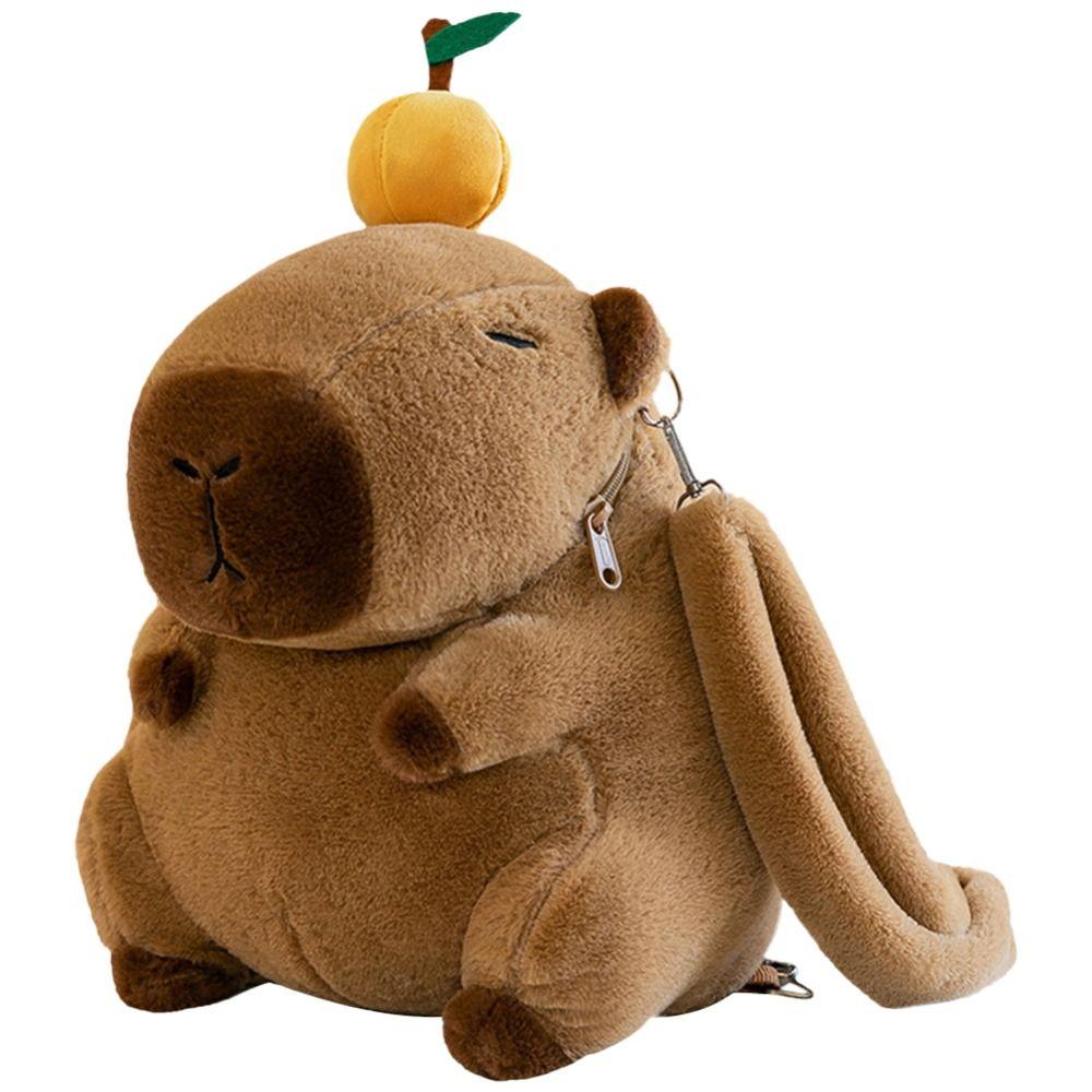Large Capacity Capybara Plush Backpack Animal Cartoon Capybara Plush Bag  Female Lady Girl