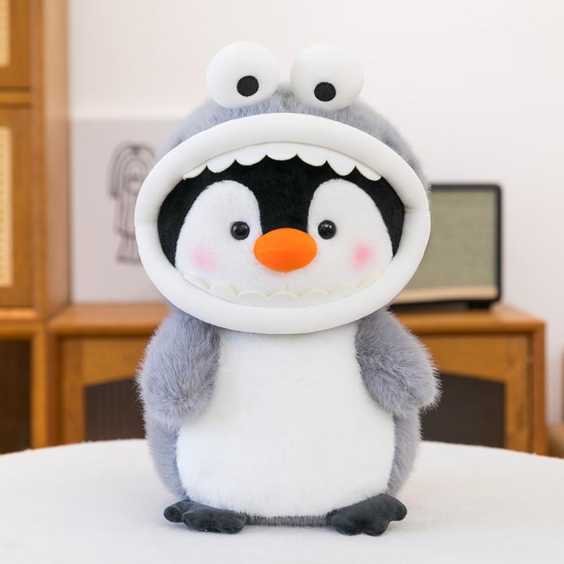 Shark Transforming Penguin Animal Plush Toy Kids Sleep Pillow Home Decor Gift