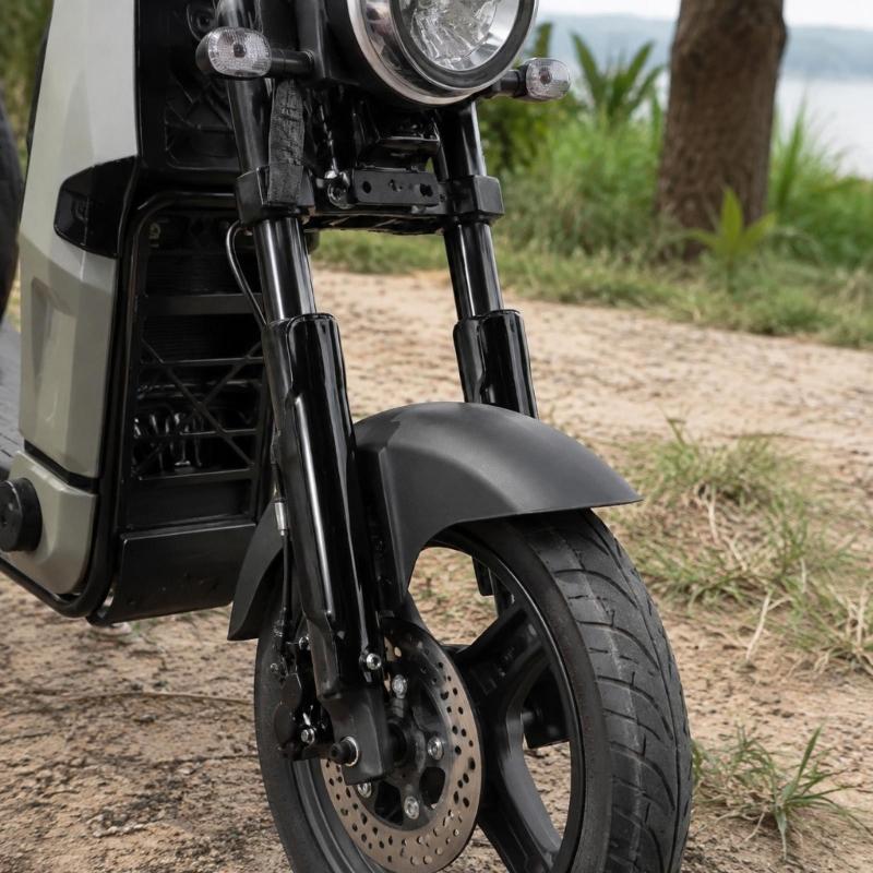 Motorcycle Front Fork Guard Set, Black Lower Suspension Cover Pair with Long Shell Coverage and Left Right Replacement Format for Front Fork Area