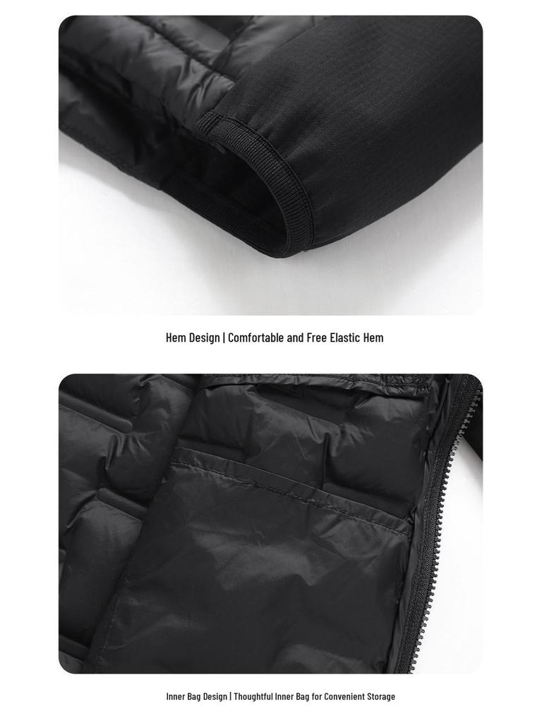 Leichte Daunenjacke für Damen und Herren mit Stehkragen für den Winter - Weiße Entendaune, Modischer Lässiger Warmer Mantel