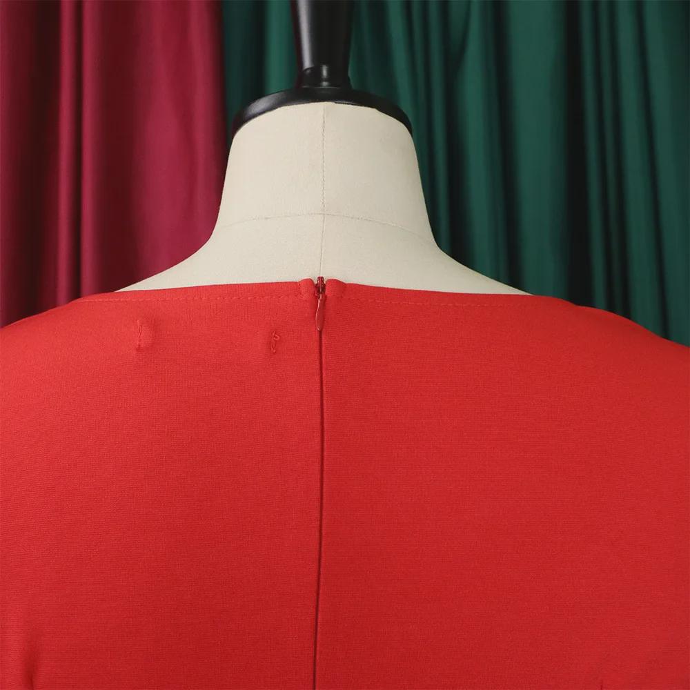 Vestido Elegante de Otoño 2022 de Talla Grande con Manga Larga y Cuello Oblicuo para Mujer