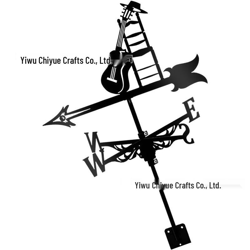 Weather Vane Ornament: Outdoor Wrought Iron Spray-Painted Roof Decoration Metal Craft