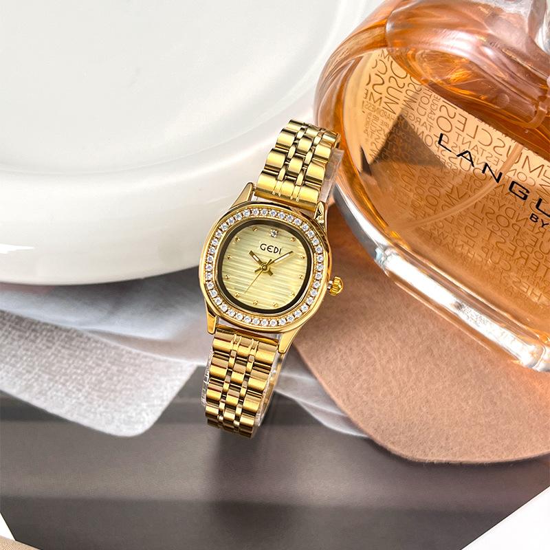 Fashion Women's Diamond-encrusted Quartz Steel Belt Watch Light Luxury High-end Sense Versatile Temperament Waterproof Watch