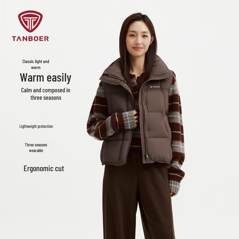 Tamboer Women s Short Lightweight Stand Collar Down Vest TB61330118 S
