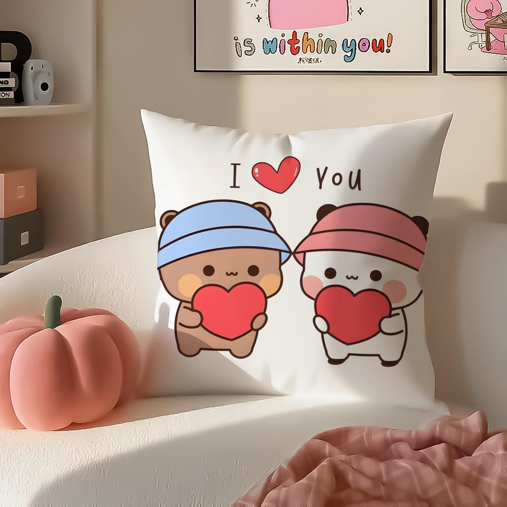 Cartoon Bubu  Dudu Lovely Cushion Cover Pillowcase Short Plush Invisible zipper Room Sofa Cushion Cover