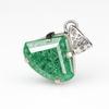 Natural Green Emerald 33.5 Ct CERTIFIED 925 Sterling Silver Fancy Cut Pendant AI-114-NS
