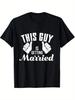 Herren Slim Fit Bald Bräutigam T-Shirt - Dieser Typ heiratet Grafik-T-Shirt - Schwarzes Hochzeitsgesellschaftsshirt für Junggesellenabschied
