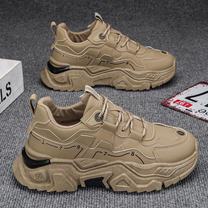 

Кроссовки на толстой подошве, размер плюс 45, мужские кроссовки, модная повседневная кожаная сетка, дышащая, увеличенная высота, спортивная обувь на плоской платформе 43