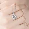 Classic White Gold Four-Leaf Clover and Rose Pendant Necklace for Women
