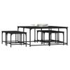  Coffee Tables, Nestable, 5 Pcs, Black