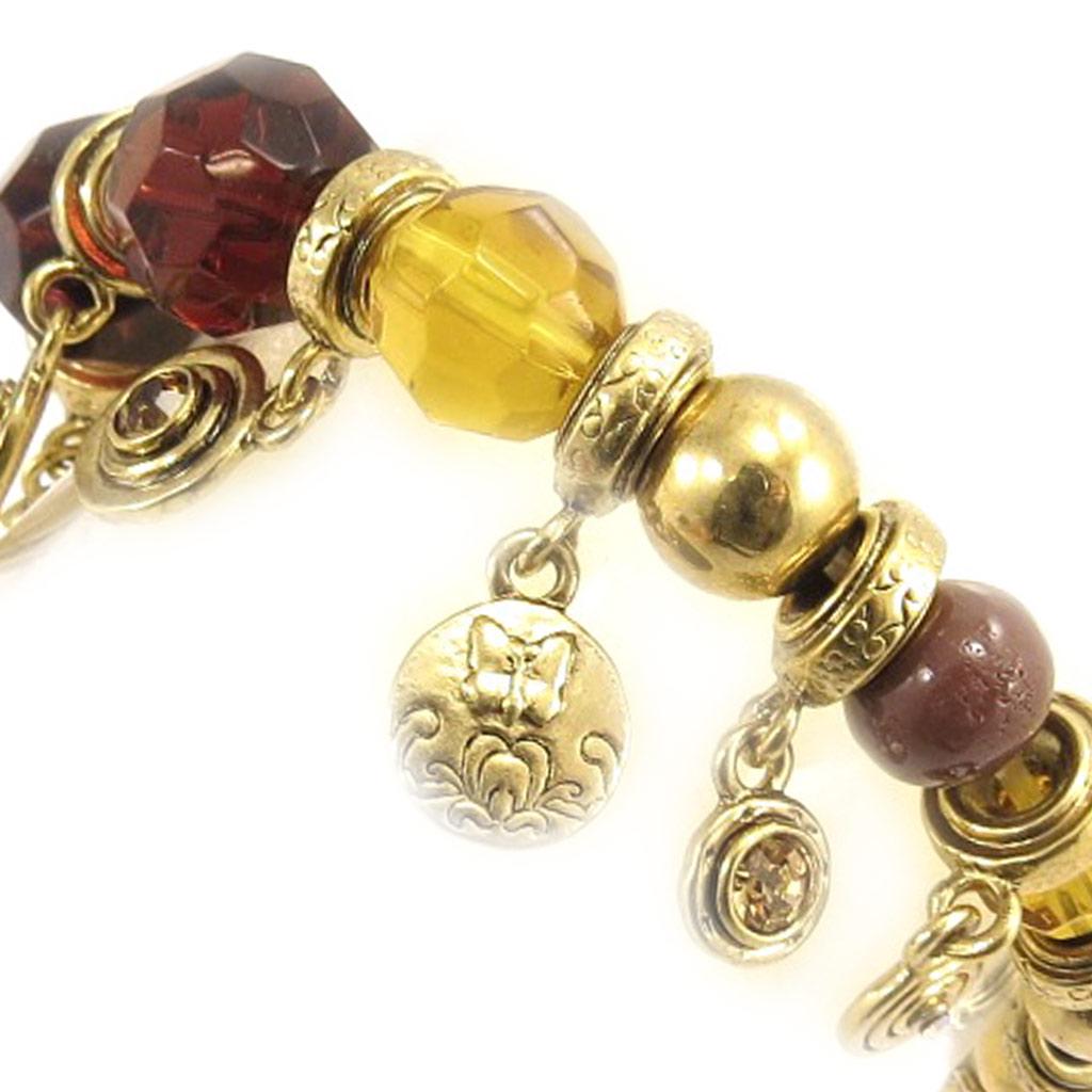 Les Trésors De Lily [C5298] - Bracelet Créateur 'Belle des Champs' Marron Doré