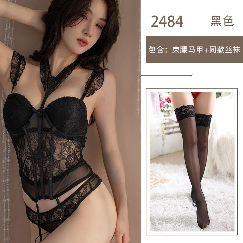 Sexy lingerie sexy hot steel tray gathering fun fishbone waist lace sex uniform pure desire