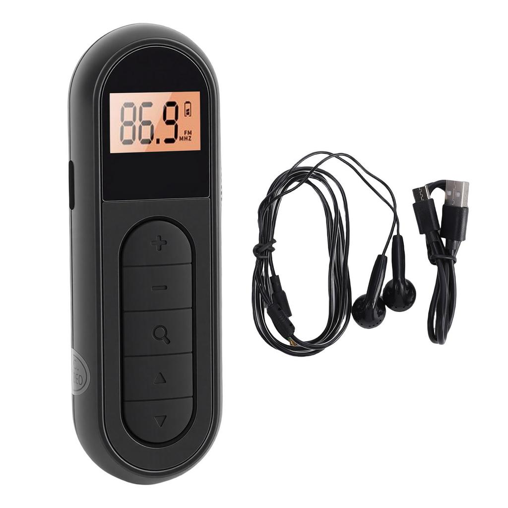 FM Radio Rechargeable Portable Transistor Radio with Best Reception Backlight LCD Digital Tuning Stereo Sound Belt