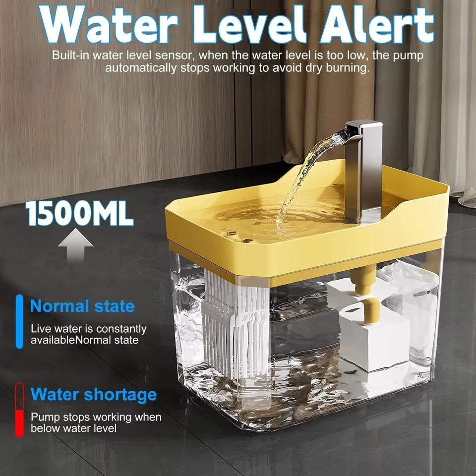 1.5L Kočičí fontána na vodu Automatický filtr Mazlíček Kočka Pítko USB Automatický Dávkovač Fontána na pití vody Cirkulace živé vody