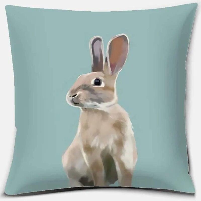 Cute Rabbit Series Pattern Pillowcase Square  Home Office Decoration