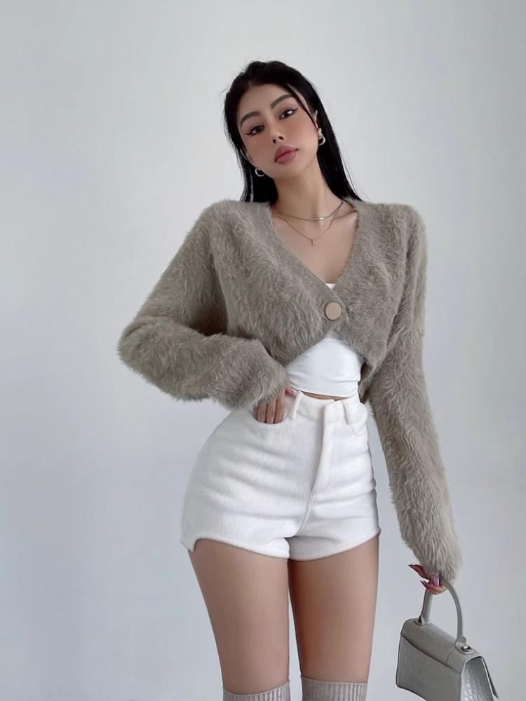 Sexy šortky Dámské Zimní Móda Nové Nepravidelný Vysoký Pas Pevné Tenké Zavinování Boky Šortky Kapsy Streetwear Dámské Běžné