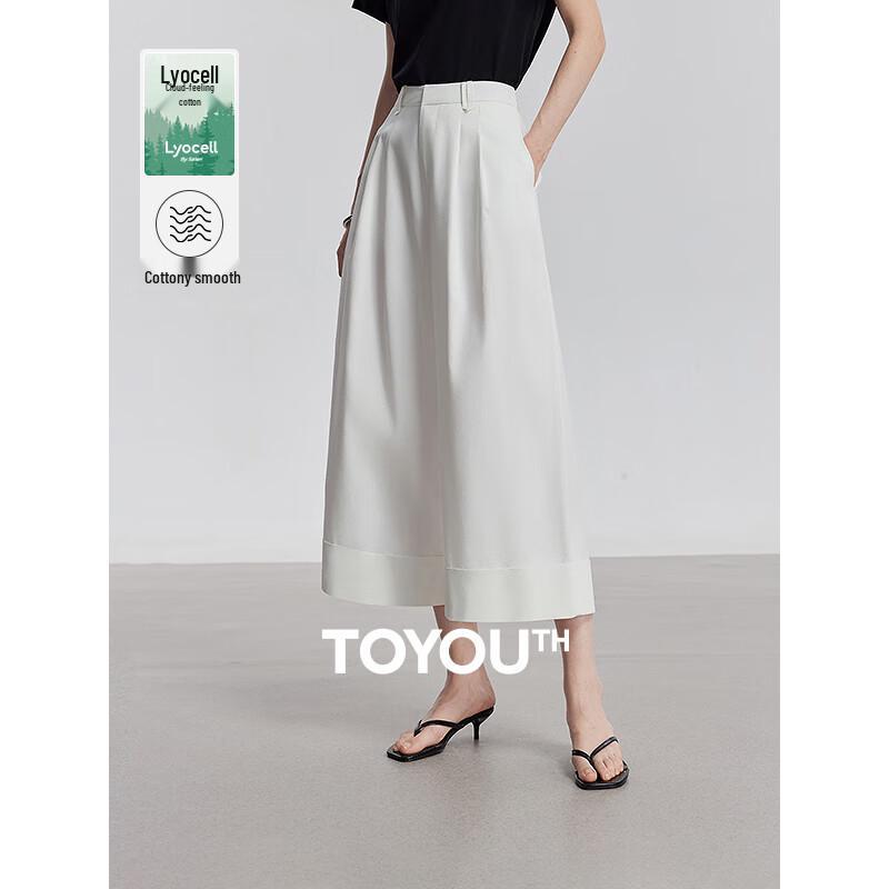 Damen Lyocell Relaxed Wide-Leg Cropped Hose