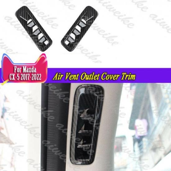 Carbon Fiber Front A pillar Air Vent Outlet Cover Trim For Mazda CX-5 2017-2024