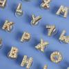 1Pcs Gold Letters Metal Shoe Charms Crystal Diamond Alloy Charms Shoes Accessories Buckle High Quality Shoes Decoration