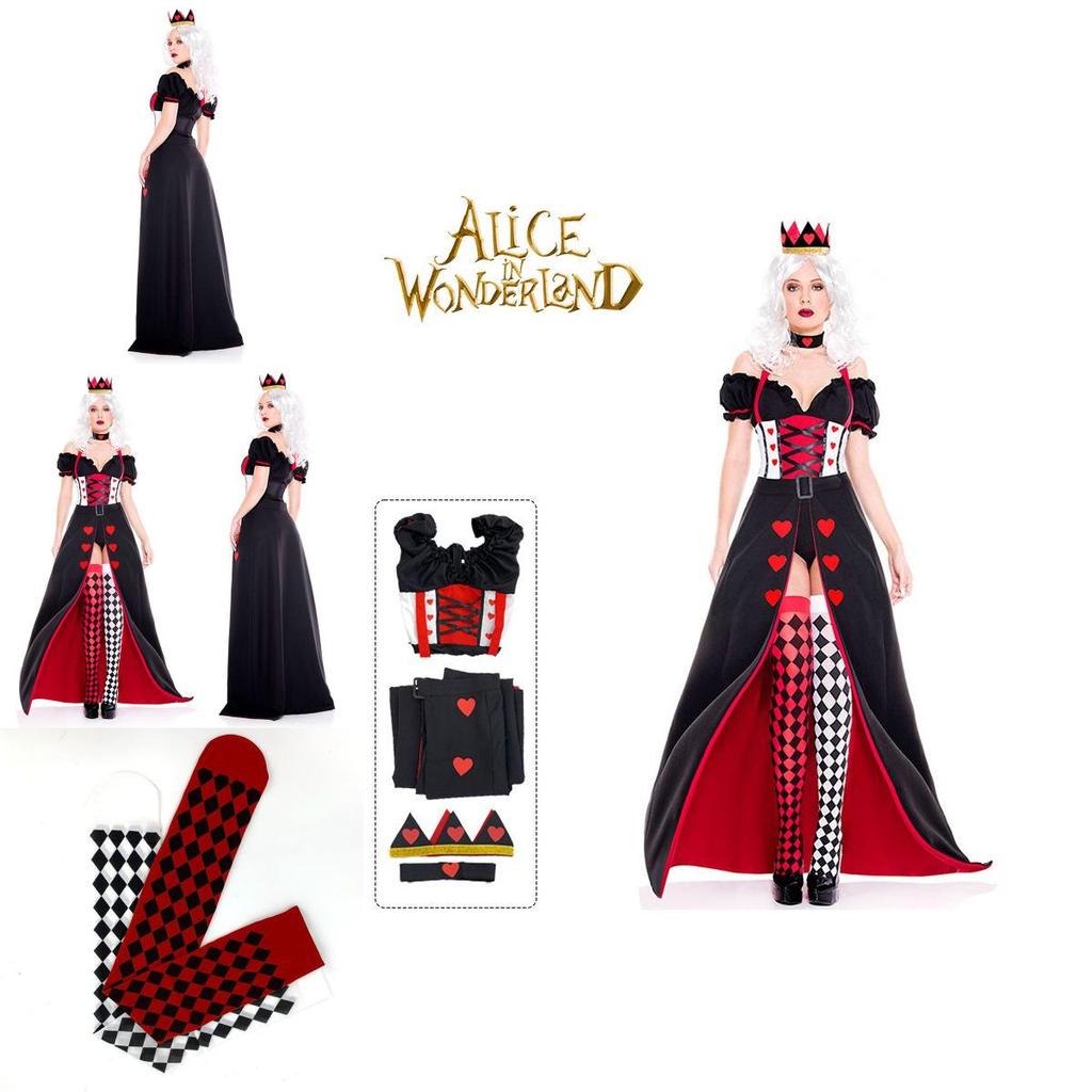 Fancy Polyester Alice In Wonderland The Red Queen Halloween Outfit