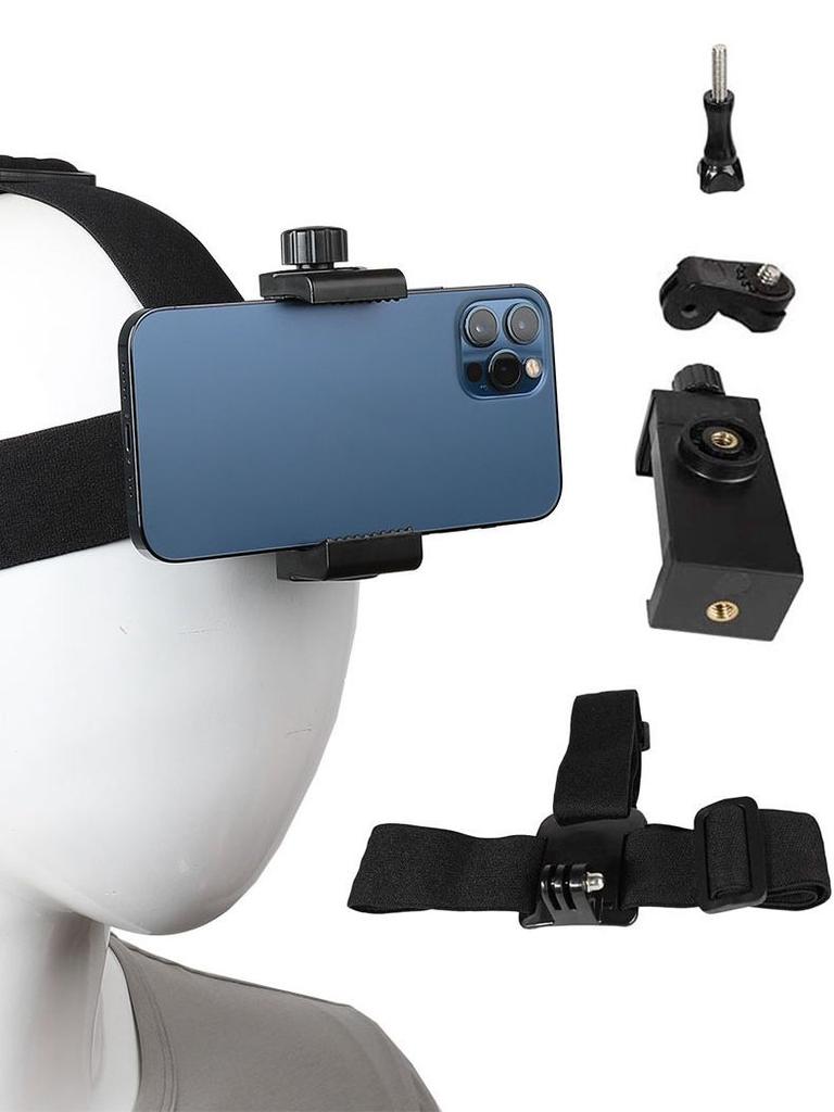 ERIKOLE Head-Mounted Mobile Phone Holder,First-Person View Video Outdoor Live Shooting Bracket for iPhone Samsung GoPro 11 10 9