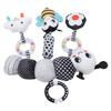 Bed Hanging Toy Handmade Plush Stuffed Animal Hanging Toy with Wind Chimes Black and White