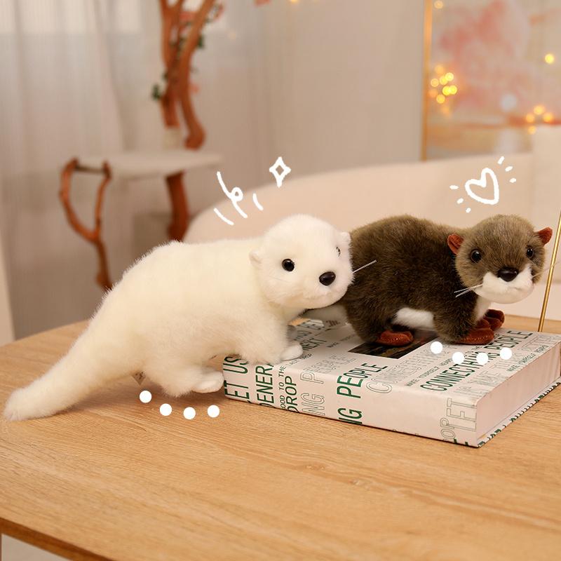 333845Cm Kawaii Realistico Peluche Lontra Lontra Peluche Giocattolo Peluche Bambola Rassicurante Bambino Compleanno Regalo di Natale