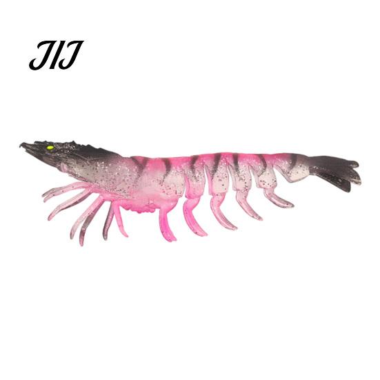 Flexible Fishing Baits 9.5cm/4.8g TPE Soft Bionic Shrimp Bait, Realistic Glitter Lure, Simulation Lifelike Swimming Prawn Swim Bait for Freshwater