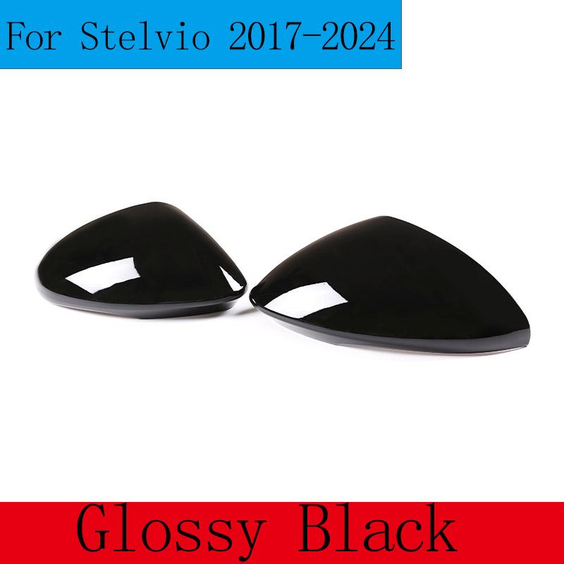 

ABS Glossy black For Alfa Romeo Stelvio Giulia 2017-2026 Car Side Rearview Mirror Decorate Cover Trim Car Exterior Accessories