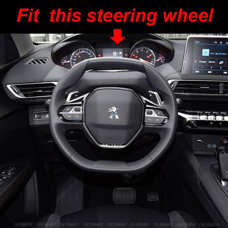 DERMAY Auto Lenkrad Abdeckung Micro Faser Leder Angepasst für Peugeot 508L 350THP 400THP 5 Farben Auto